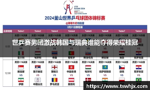 世乒赛男团激战韩国与瑞典谁能夺得荣耀桂冠
